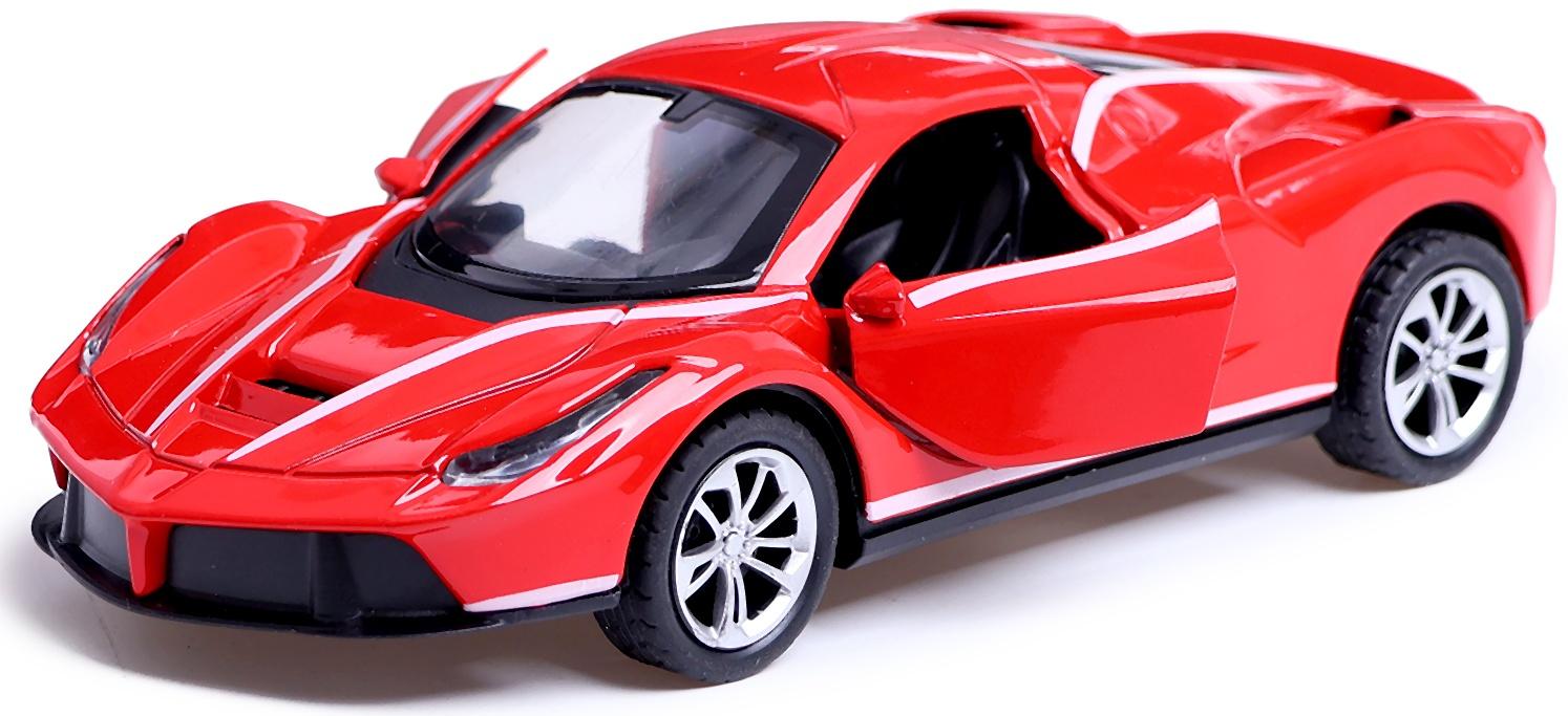 Машинка металлическая «Купе», 1:28, световые и звуковые эффекты, открываются двери, цвет красный