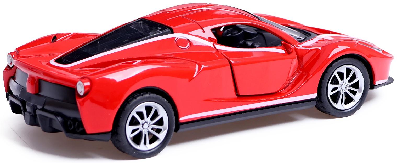 Машинка металлическая «Купе», 1:28, световые и звуковые эффекты, открываются двери, цвет красный