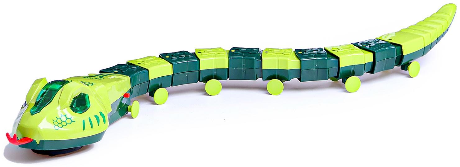 Интерактивная игрушка «Животное.Змея», световые эффекты, работает от батареек, 11 деталей, цвет зелёный