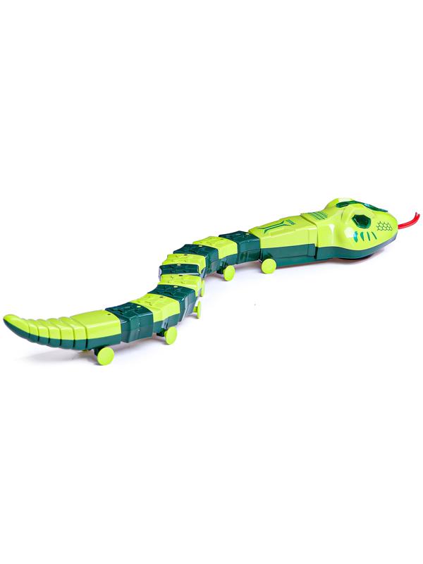 Интерактивная игрушка «Животное.Змея», световые эффекты, работает от батареек, 11 деталей, цвет зелёный