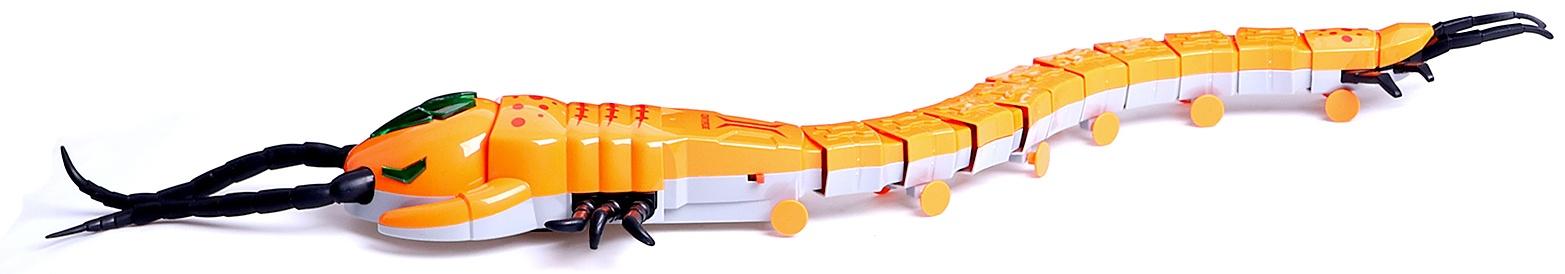 Интерактивная игрушка «Животное.Многоножка», световые эффекты, работает от батареек, 11 деталей, цвет оранжевый