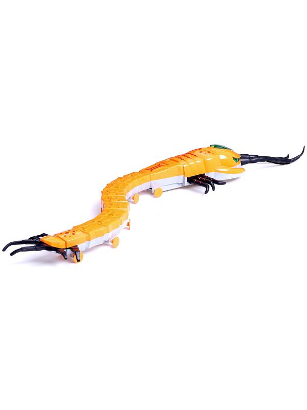 Интерактивная игрушка «Животное.Многоножка», световые эффекты, работает от батареек, 11 деталей, цвет оранжевый