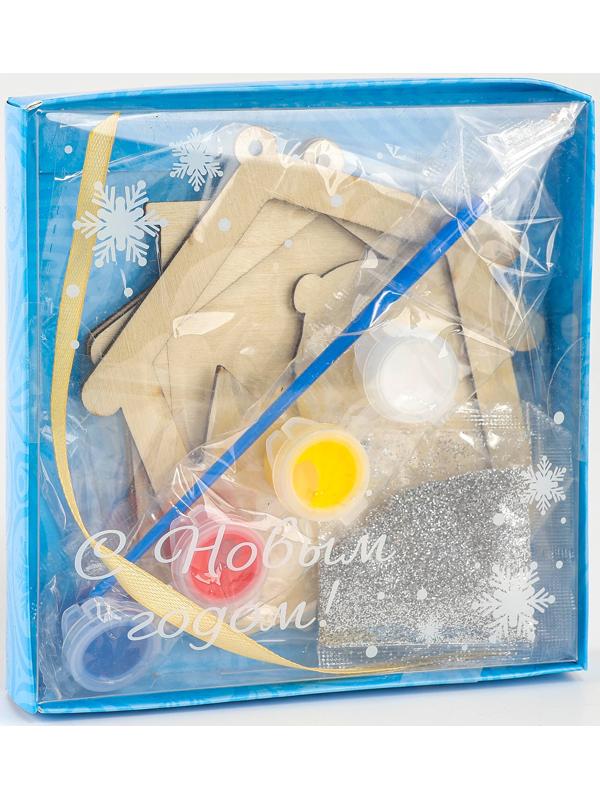 Ёлочная подвеска из дерева своими руками на новый год «Мишка», набор для творчества