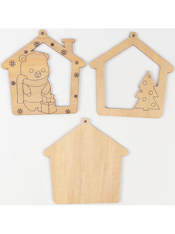Ёлочная подвеска из дерева своими руками на новый год «Мишка», набор для творчества