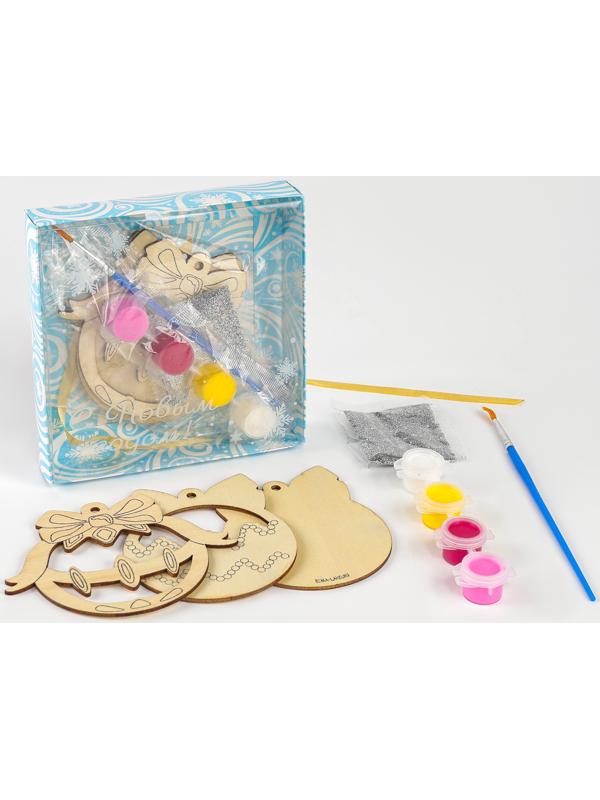 Ёлочная подвеска из дерева своими руками на новый год «Шар», набор для творчества