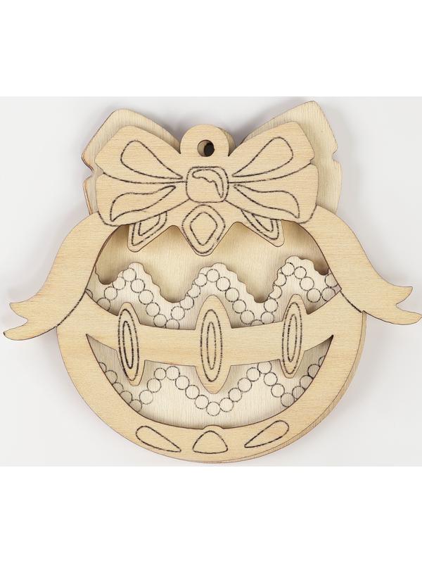 Ёлочная подвеска из дерева своими руками на новый год «Шар», набор для творчества