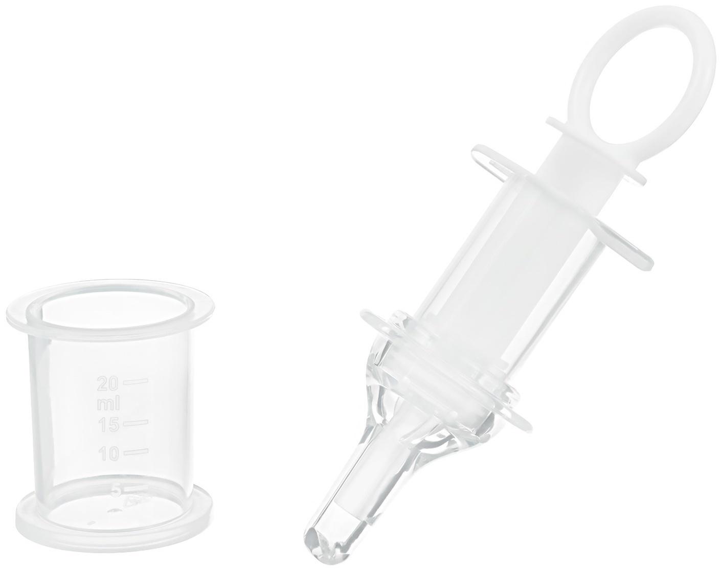 Шприц дозатор для лекарств и прикорма Крошка Я с мерным стаканчиком-колпачком, 10 мл., от 0 мес, МИКС