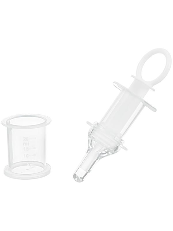 Шприц дозатор для лекарств и прикорма Крошка Я с мерным стаканчиком-колпачком, 10 мл., от 0 мес, МИКС