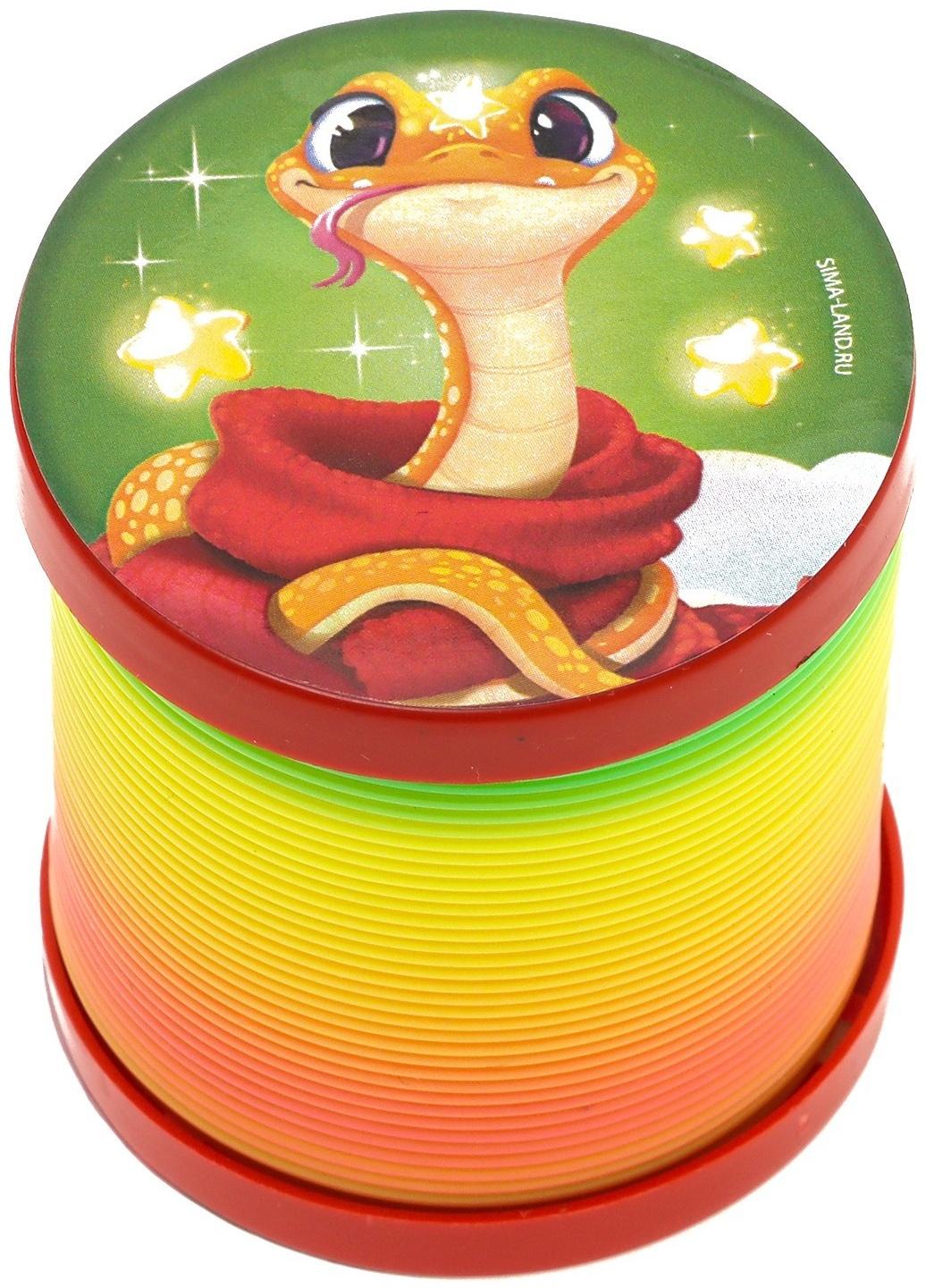 Пружинка радуга «Веселая змея», цвета МИКС d = 5см новогодний подарок