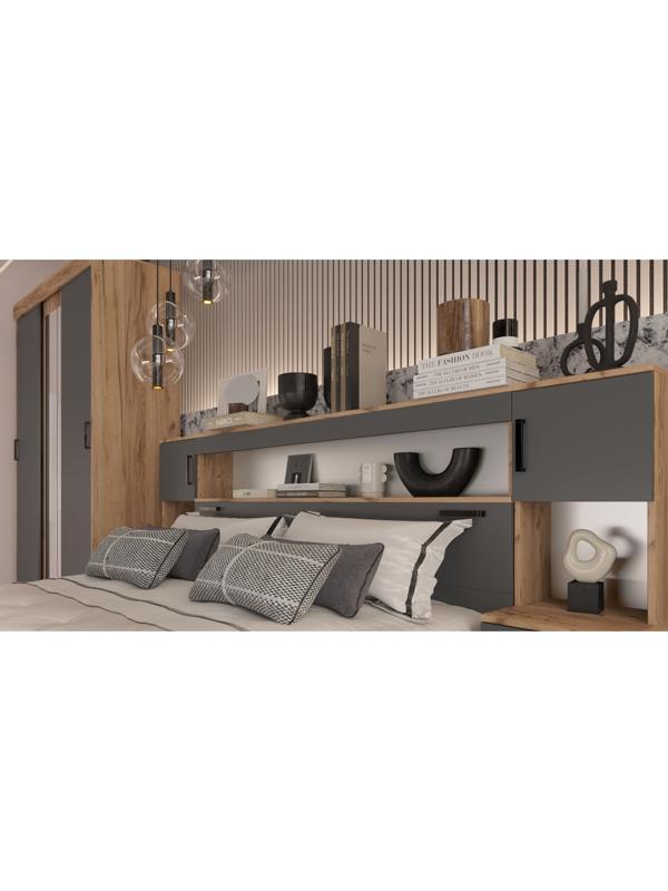 Спальный гарнитур «Бася», кровать 1600 мм, 2 тумбы, комод, шкаф купе, трюмо с зеркалом