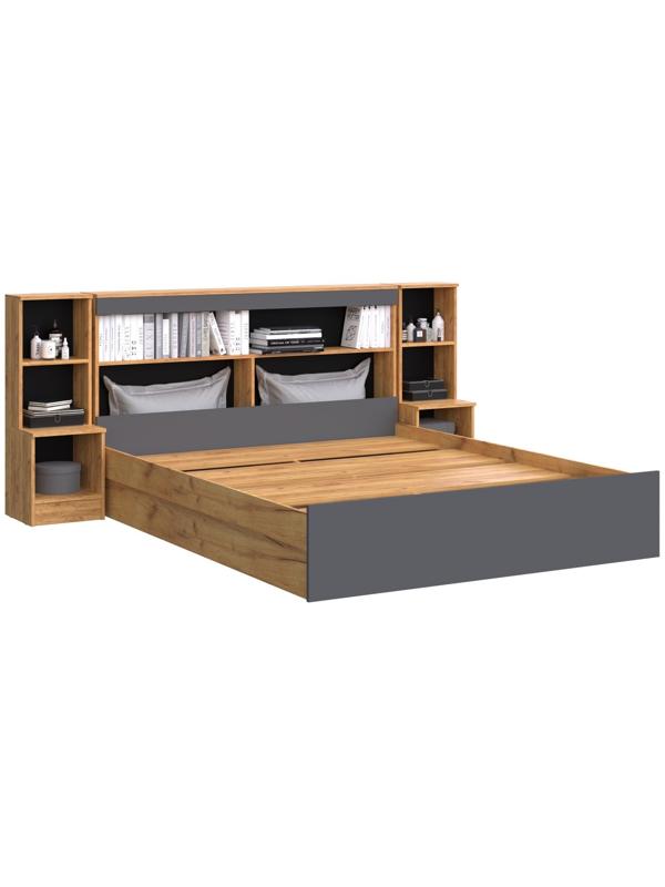 Спальный гарнитур «Бася», кровать 1600 мм, 2 тумбы, комод, шкаф купе, трюмо с зеркалом