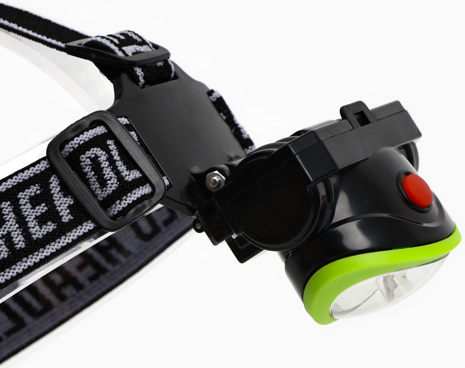 Фонарь налобный аккумуляторный, 5Вт, 1200 мАч, 120 лм, 2 режима, лазер, 5 х 6.5 см, зеленый