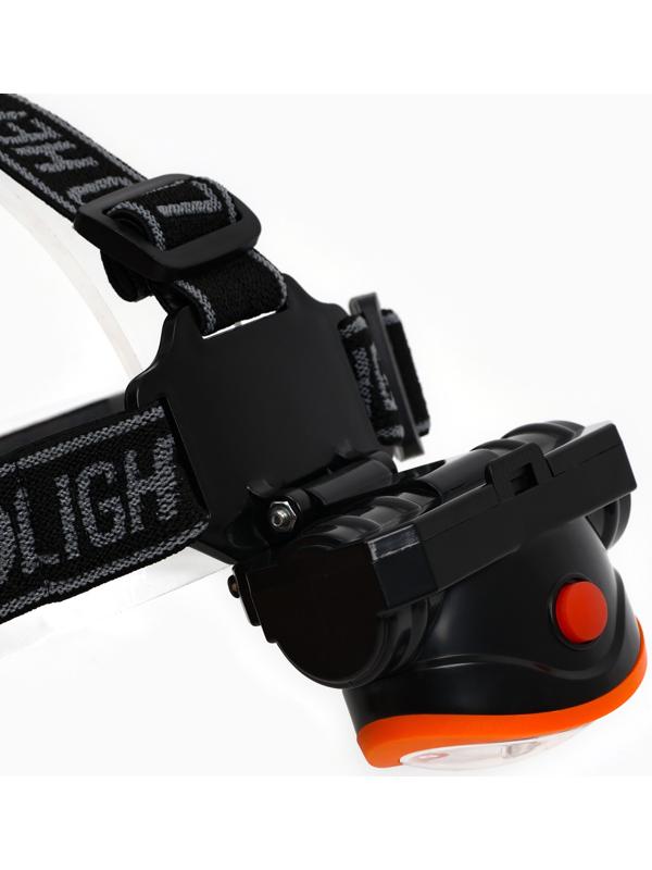 Фонарь налобный аккумуляторный, 5Вт, 1200 мАч, 120 лм, 2 режима, лазер, 5 х 6.5 см, красный