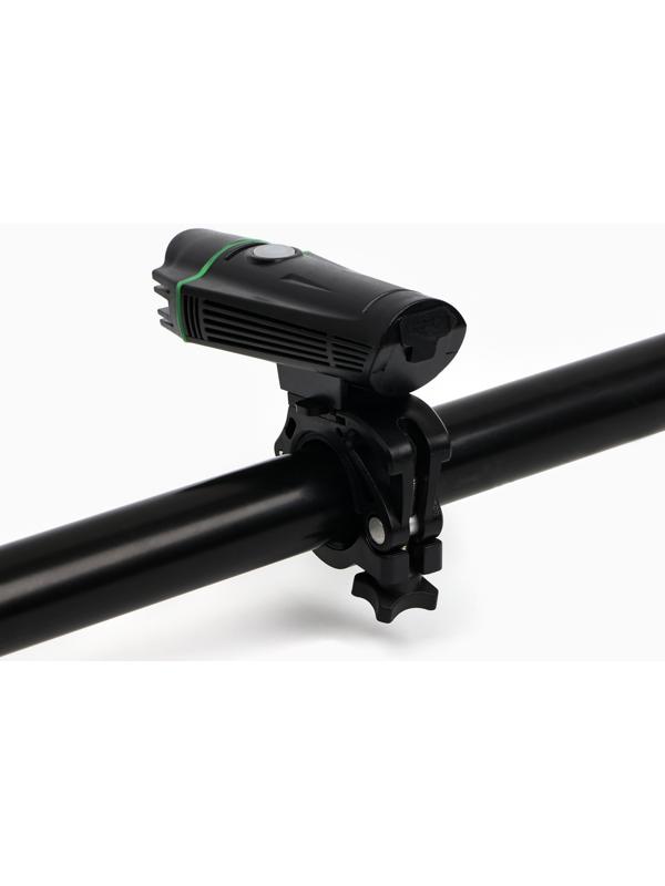 Фонарь велосипедный передний аккумуляторный, водонепроницаемый, 1 диод, 4 режима, зеленый