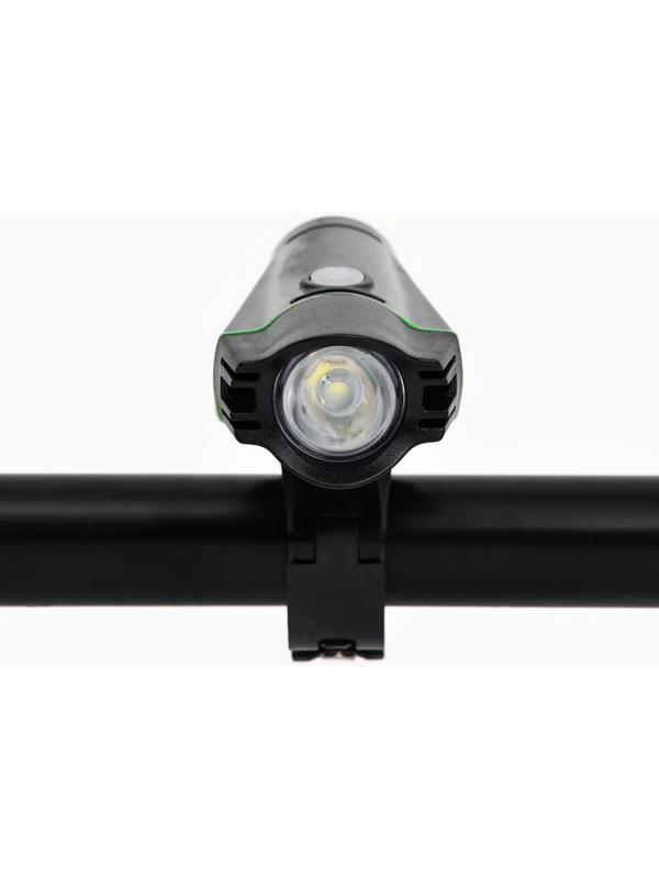 Фонарь велосипедный передний аккумуляторный, водонепроницаемый, 1 диод, 4 режима, зеленый
