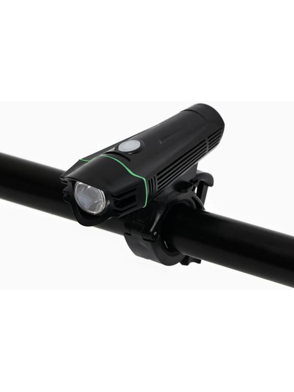 Фонарь велосипедный передний аккумуляторный, водонепроницаемый, 1 диод, 4 режима, зеленый