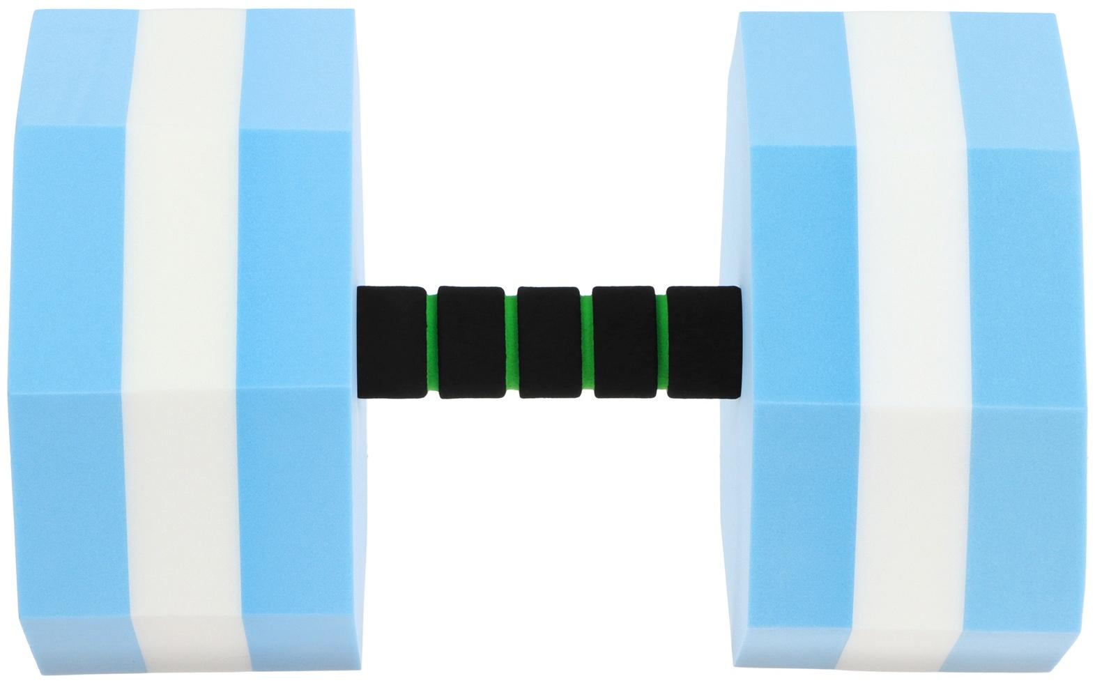 Гантель для аквааэробики ONLYTOP, гексагональная, 27х16х16 см, цвет голубой