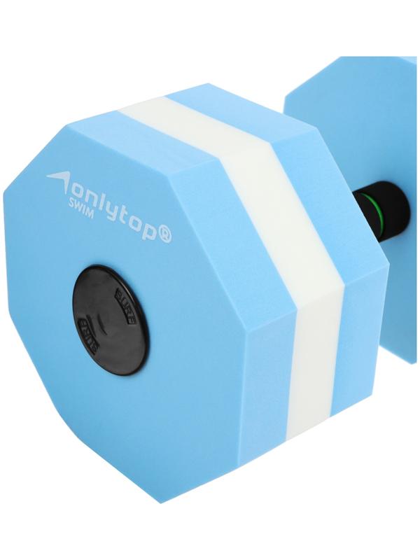 Гантель для аквааэробики ONLYTOP, гексагональная, 27х16х16 см, цвет голубой