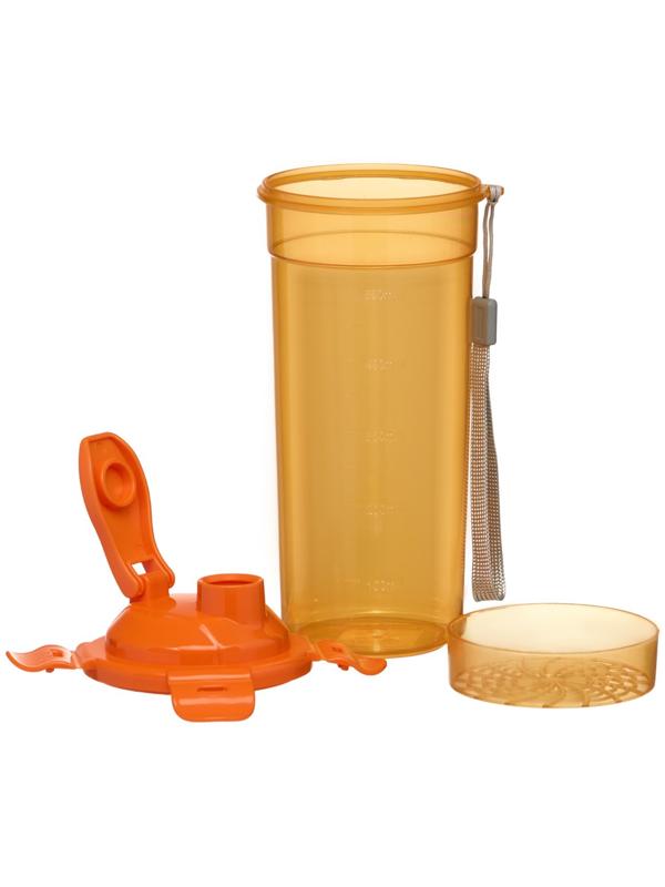 Шейкер спортивный для коктейлей, спортивного питания, 500 мл, с ситом, 21 х 8.5 см,