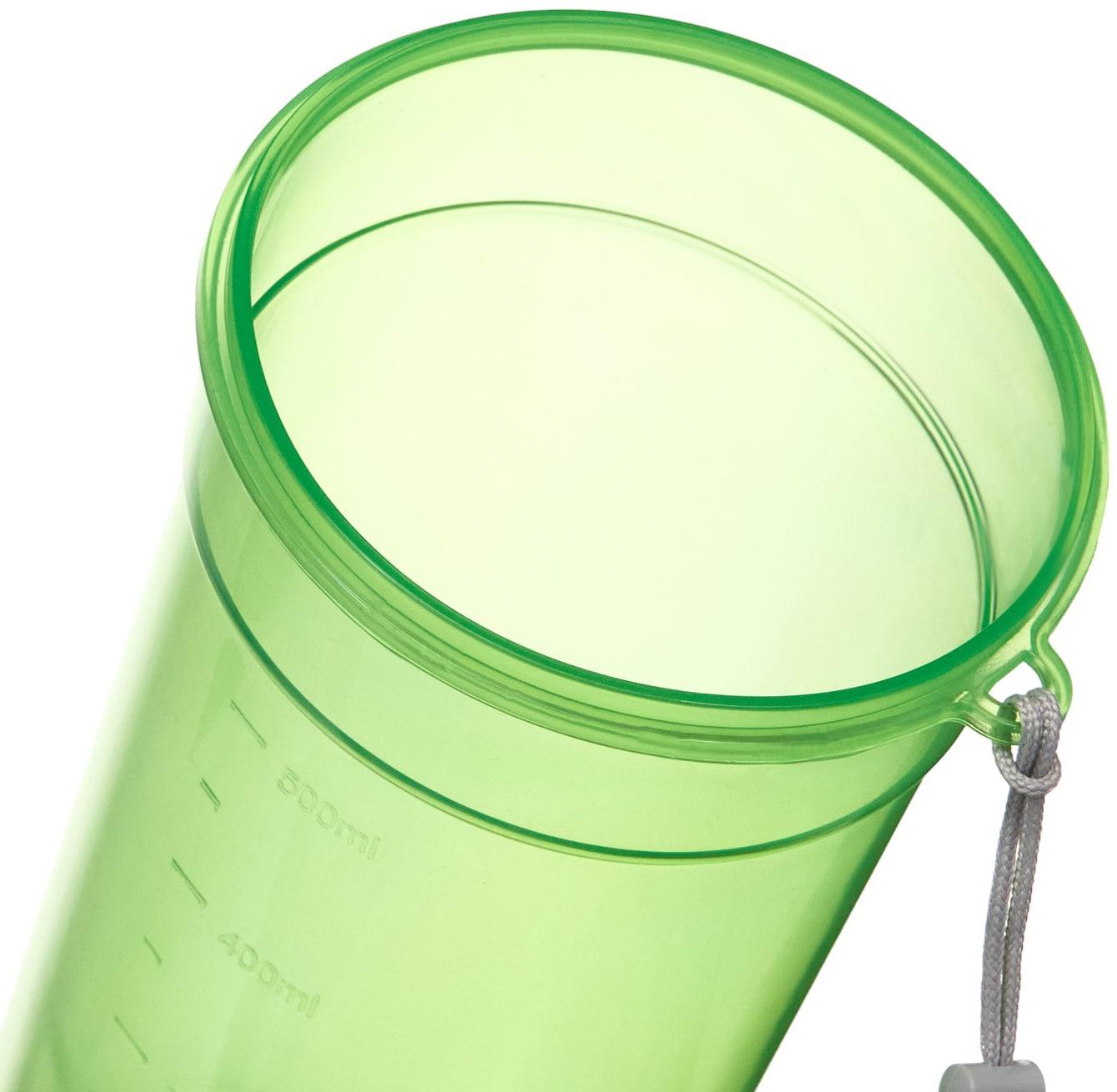 Шейкер спортивный для коктейлей, спортивного питания, 500 мл, с ситом, 21 х 8.5 см, зелёный