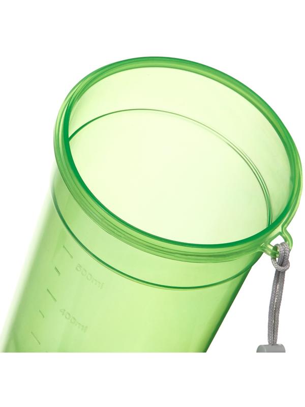 Шейкер спортивный для коктейлей, спортивного питания, 500 мл, с ситом, 21 х 8.5 см, зелёный