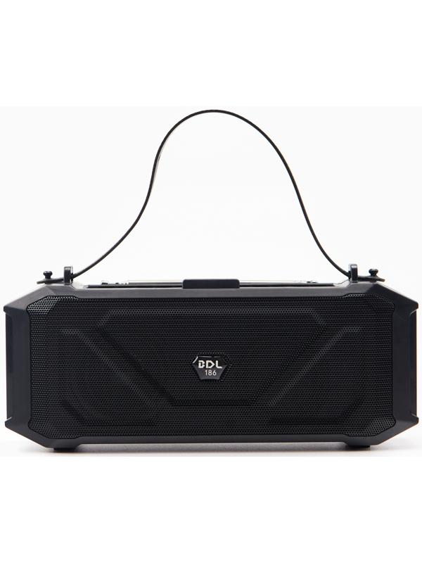 Фонарь аккумуляторный, 5Вт, 1200мАч, IPX5, Bluetooth, AUX, USB, радио, солнеч.бат, чёрный