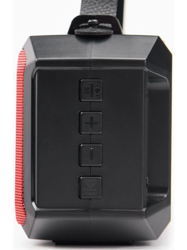 Фонарь аккумуляторный, 5Вт, 1200мАч, IPX5, Bluetooth, AUX, USB, радио, солнеч.бат, красный