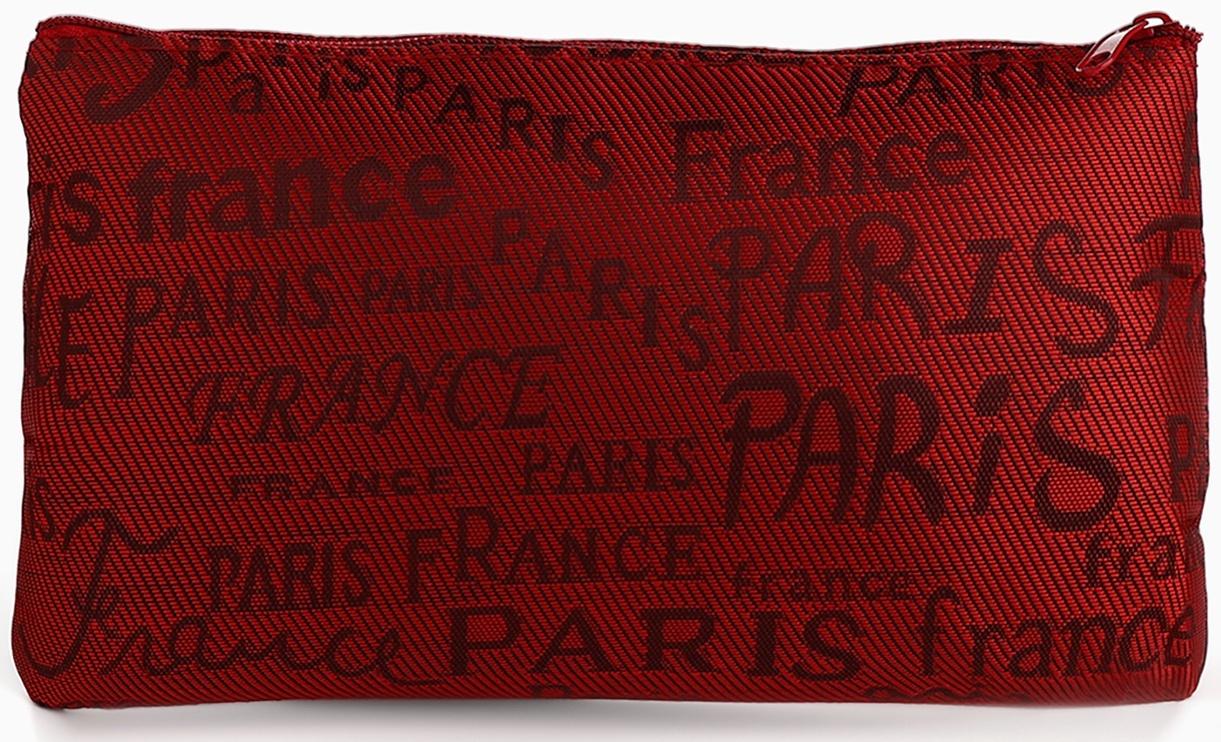 Набор простых косметичек на молниях 2 в 1, с надписями, красный