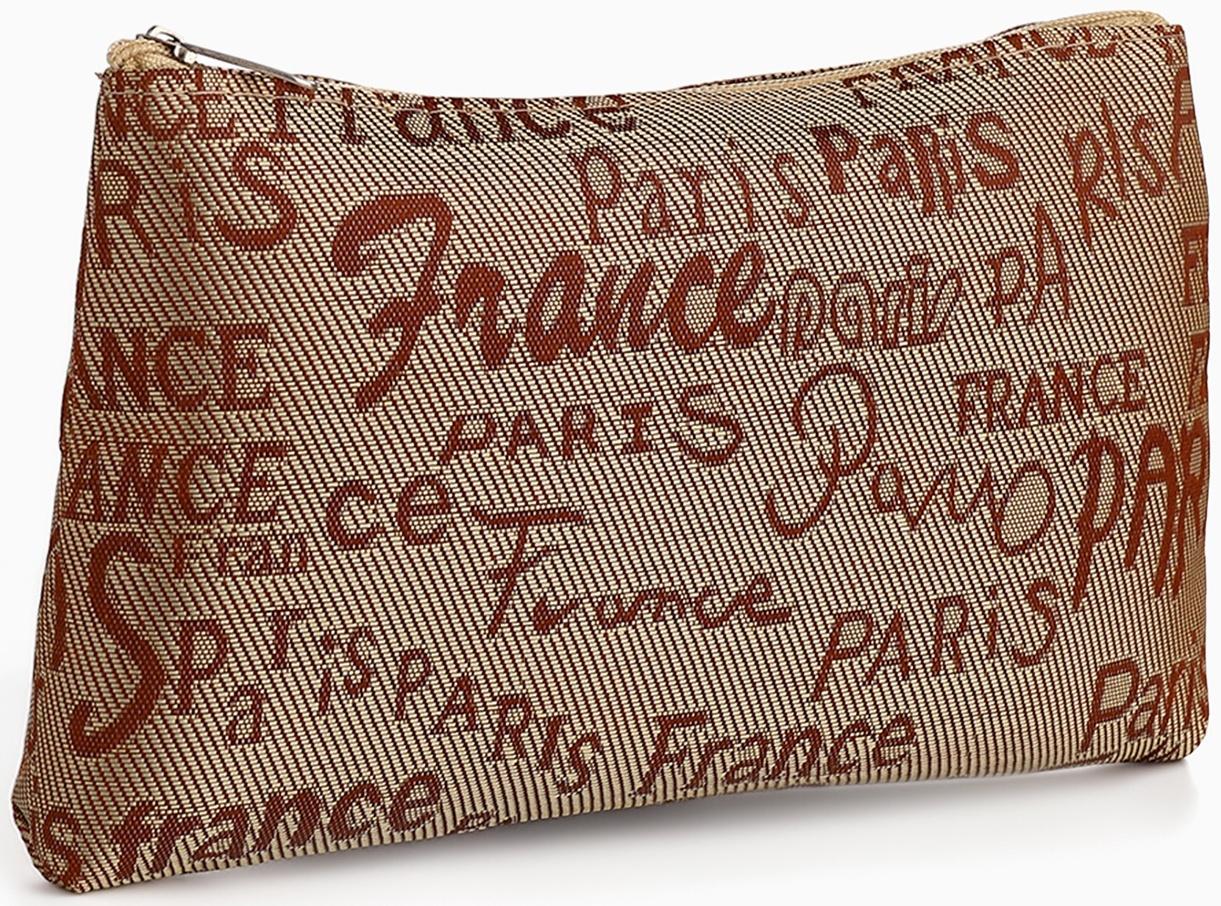 Набор простых косметичек на молниях 2 в 1, с надписями, бежевый