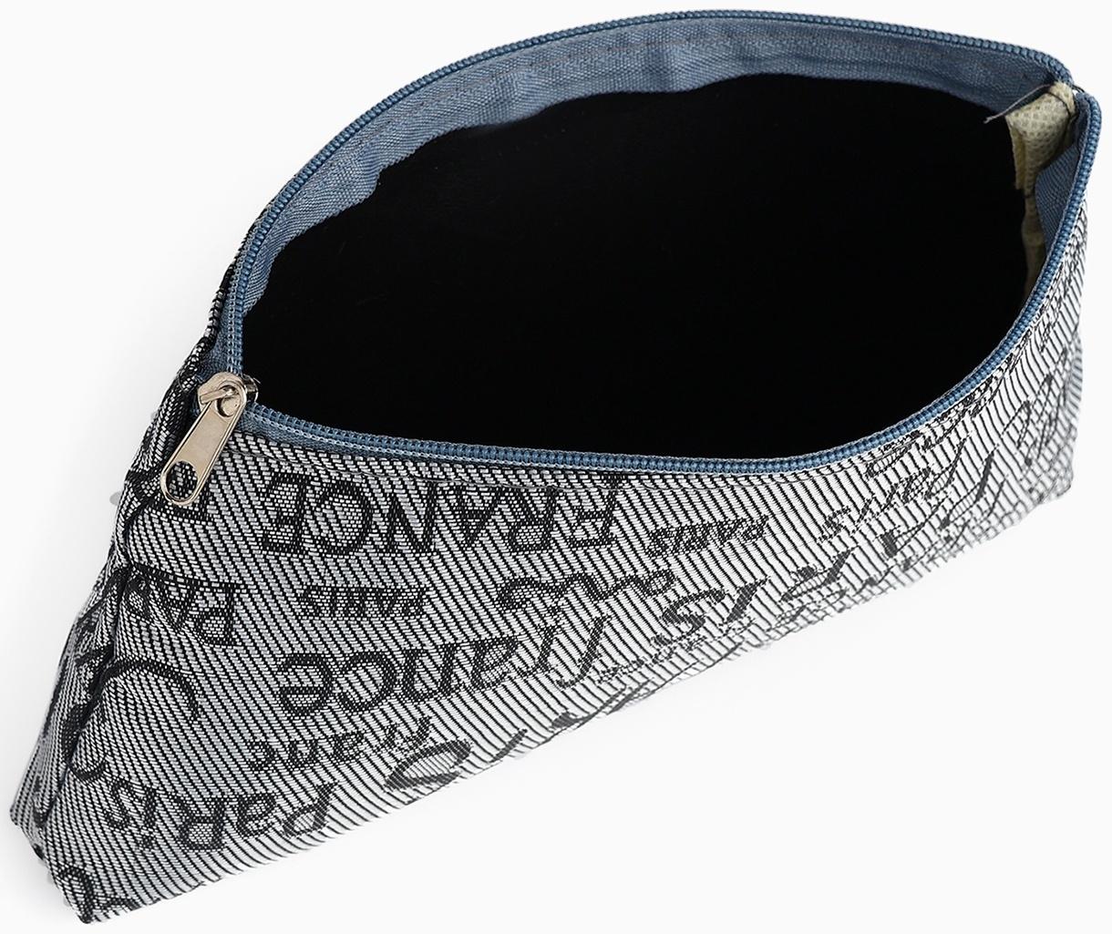 Набор простых косметичек на молниях 2 в 1, с надписями, серый