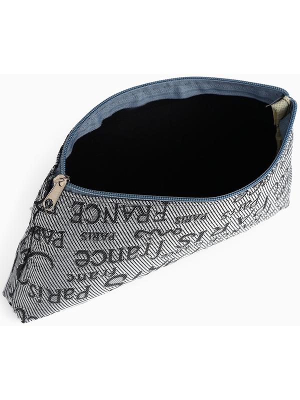 Набор простых косметичек на молниях 2 в 1, с надписями, серый