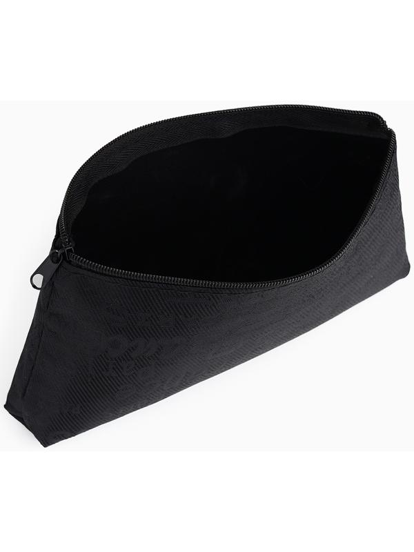 Набор простых косметичек на молниях 2 в 1, с надписями, чёрный