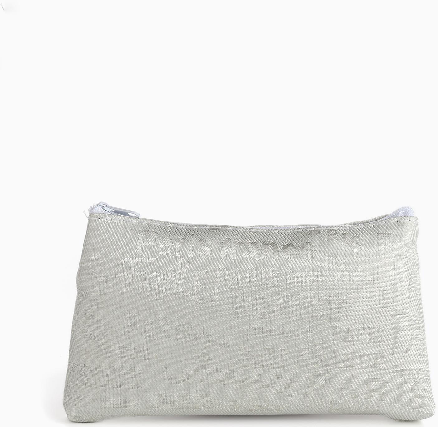 Набор простых косметичек на молниях 2 в 1, с надписями, белый