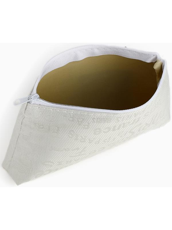 Набор простых косметичек на молниях 2 в 1, с надписями, белый