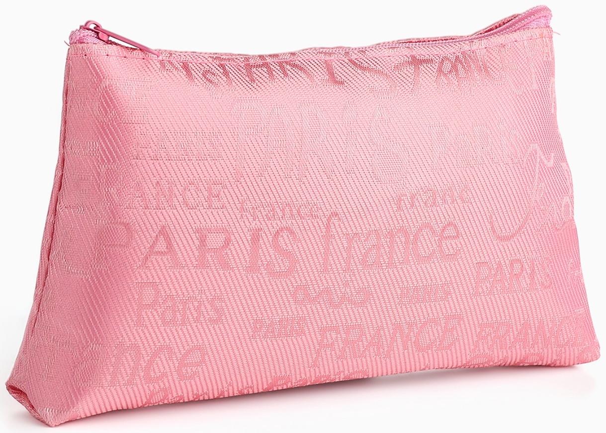 Набор простых косметичек на молниях 2 в 1, с надписями, розовый