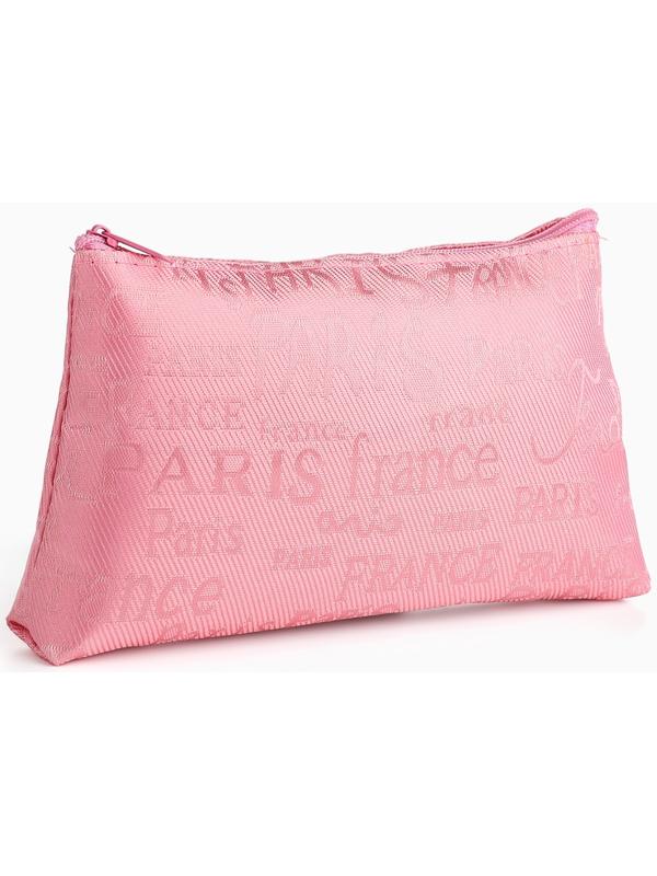 Набор простых косметичек на молниях 2 в 1, с надписями, розовый