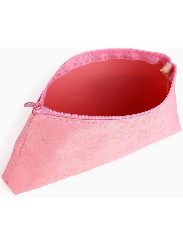 Набор простых косметичек на молниях 2 в 1, с надписями, розовый