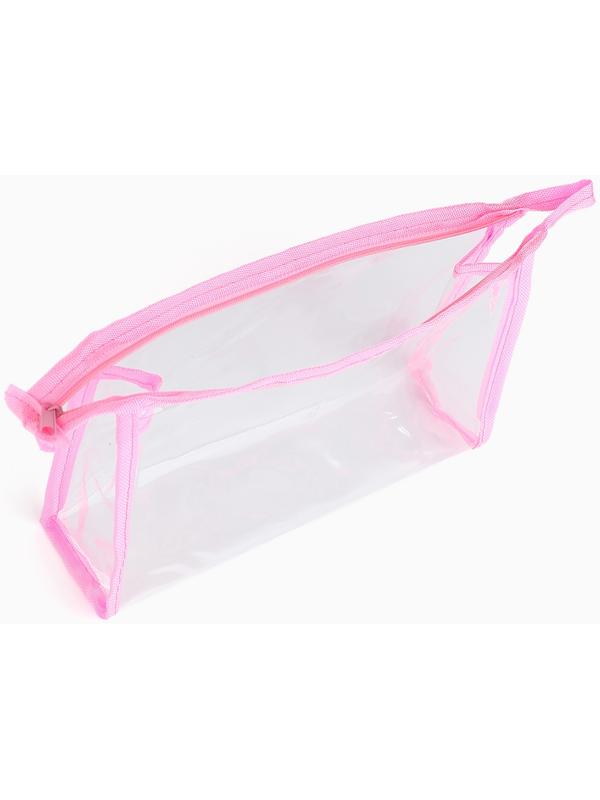 Набор простых косметичек на молниях 2 в 1, с надписями, розовый