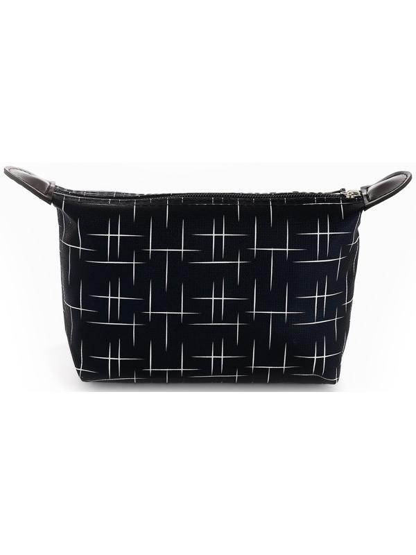 Косметичка простая на молнии, с принтом «Мерцание», тёмно-синяя