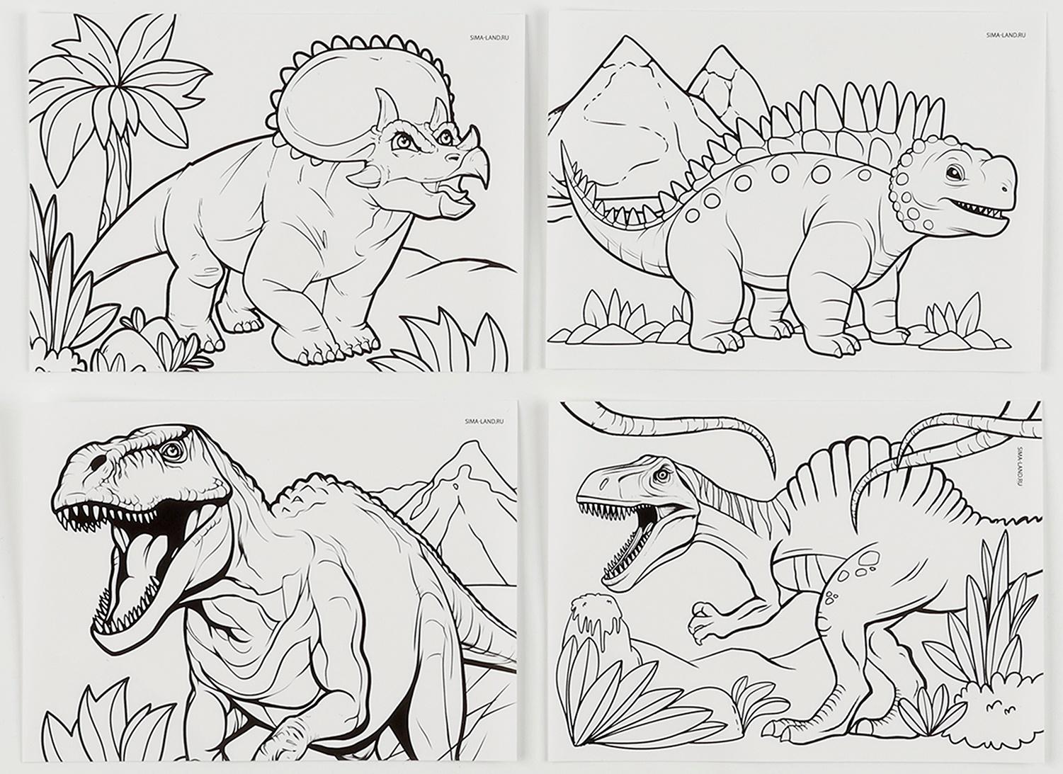 Фигурки «Динозавры». Игровой набор: наклейки, магниты и раскраски