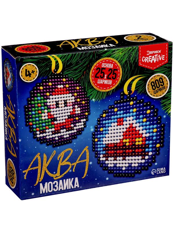 Аквамозаика «Подвесы с Дед Морозом и Домиком», 2 фигурки, 809 шариков