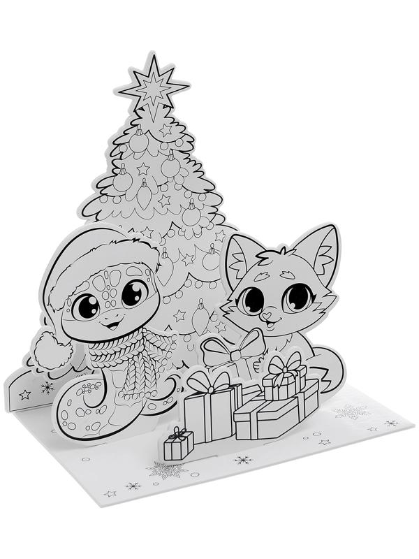 Набор для творчества 3 в 1 «3D раскраска: Весёлый праздник», 6 деталей