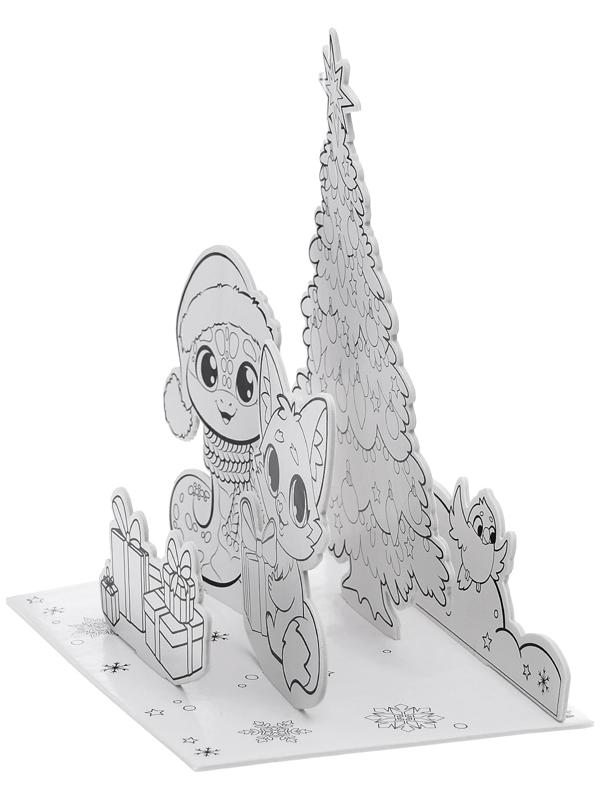 Набор для творчества 3 в 1 «3D раскраска: Весёлый праздник», 6 деталей