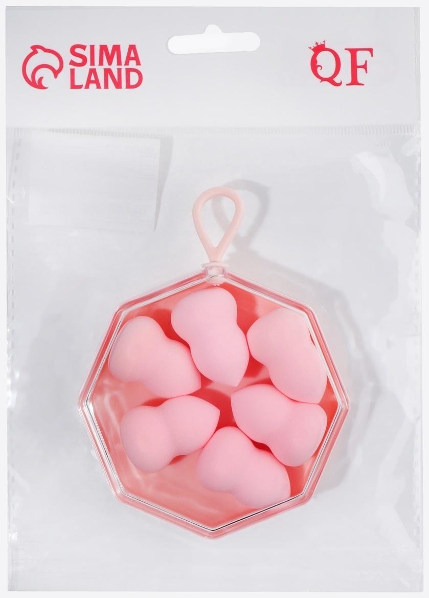 Спонжи для макияжа, набор - 5 шт, увеличиваются при намокании, цвет розовый