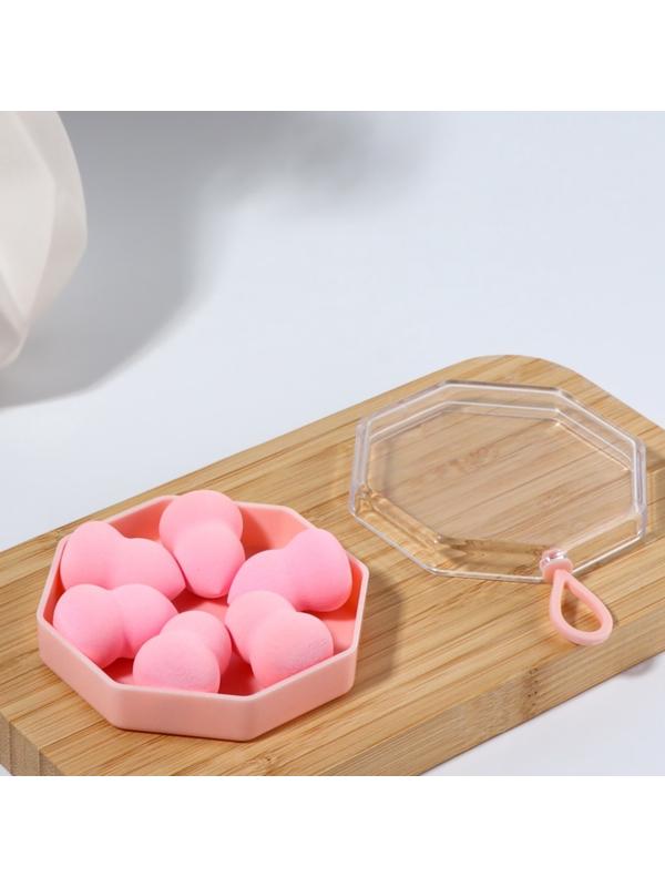 Спонжи для макияжа, набор - 5 шт, увеличиваются при намокании, цвет розовый