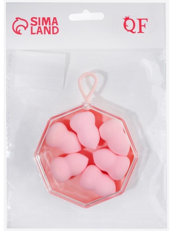 Спонжи для макияжа, набор - 5 шт, увеличиваются при намокании, цвет розовый