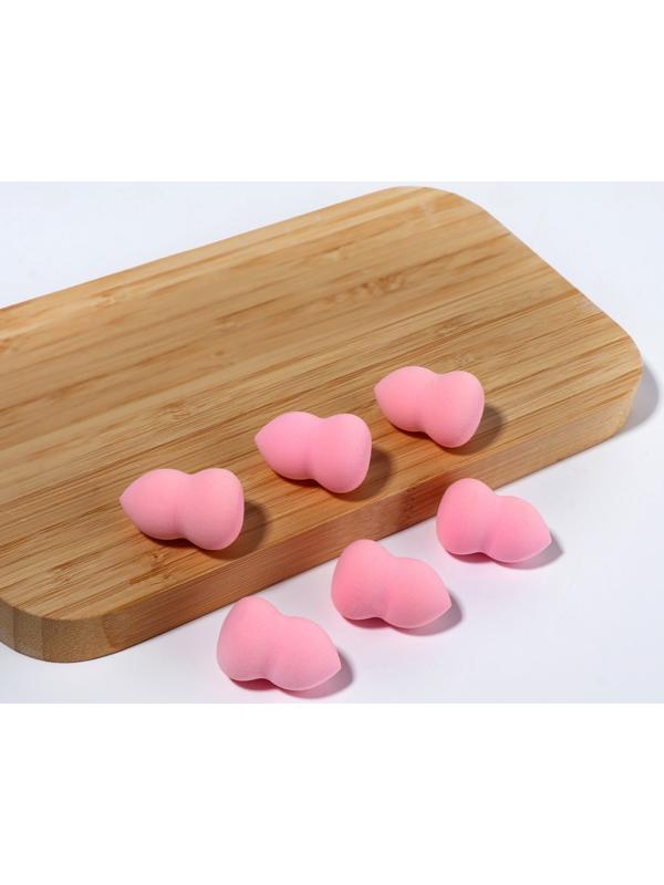 Спонжи для макияжа, набор - 5 шт, увеличиваются при намокании, цвет розовый