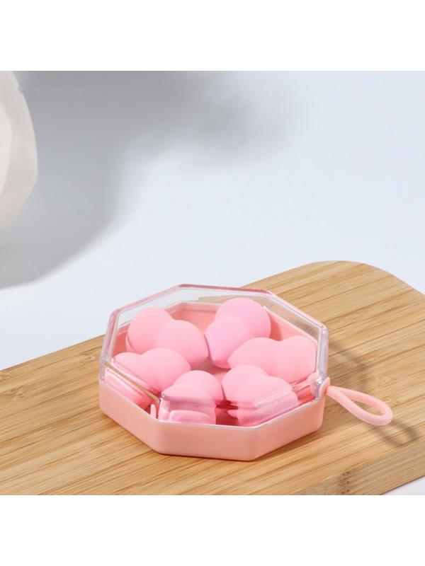 Спонжи для макияжа, набор - 5 шт, увеличиваются при намокании, цвет розовый