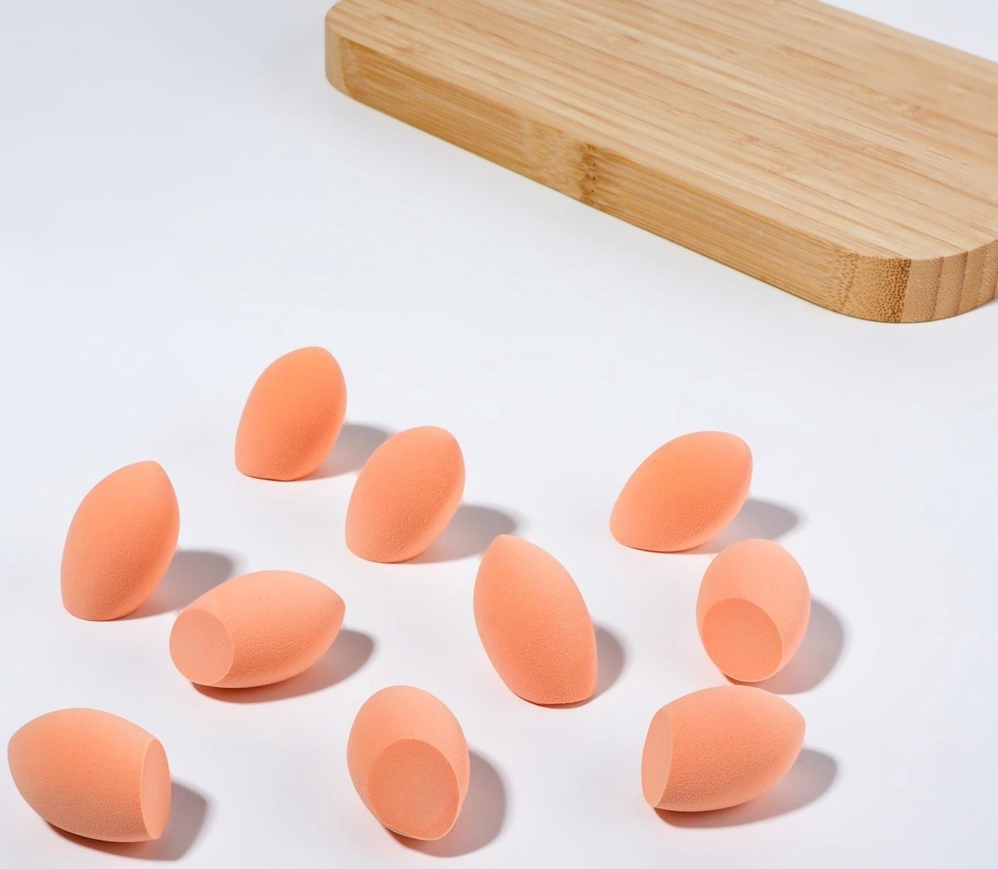 Спонжи для макияжа, набор - 10 шт, увеличиваются при намокании, цвет бежевый