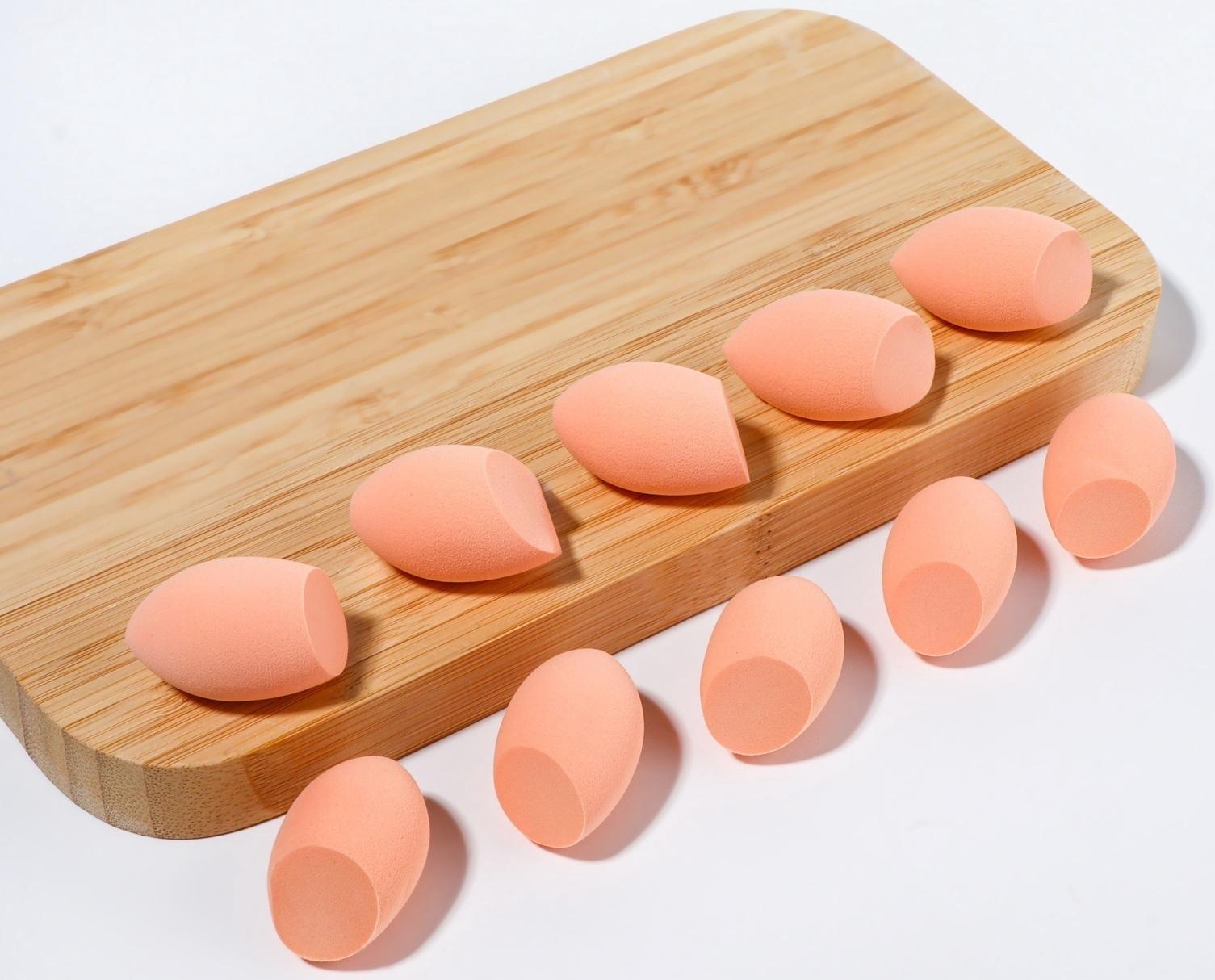 Спонжи для макияжа, набор - 10 шт, увеличиваются при намокании, цвет бежевый